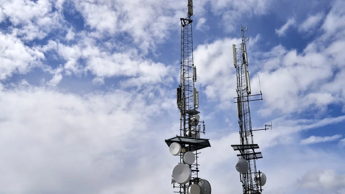 Cell tower broken after a hurricane