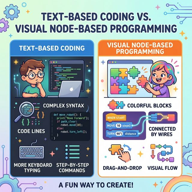 The cognitive load difference: text syntax vs. visual logic